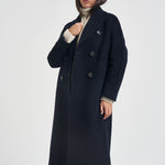 Cappotto donna lungo doppiopetto blu notte MYRNA DEBORA21BLU ACCADEMIE TESSILI 