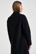 Cappotto donna lungo doppiopetto nero MYRNA DEBORA21NERO ACCADEMIE TESSILI 