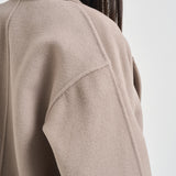 Cappotto donna lungo doppiopetto con cinta beige PENELOPE ATHOSVISONE 104 ACCADEMIE TESSILI 