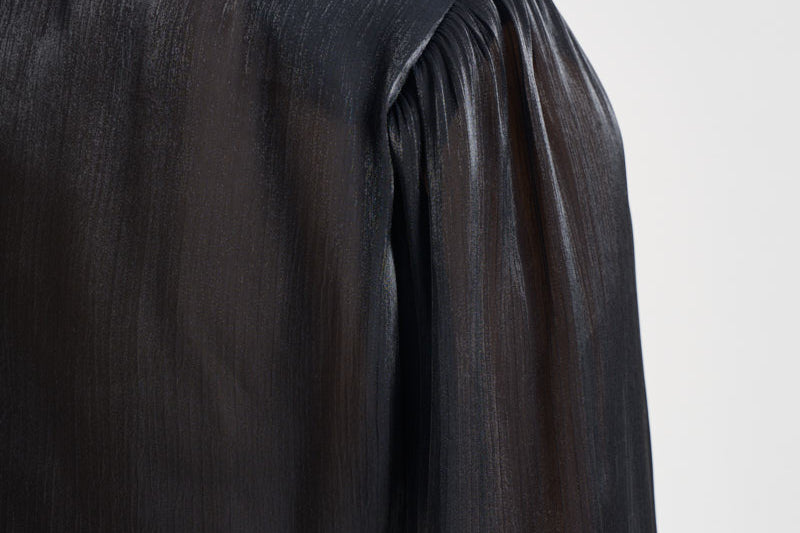Camicia donna in raso con fiocco nera 17135 NERO ACTUALEE 