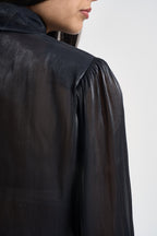 Camicia donna in raso con fiocco nera 17135 NERO ACTUALEE 