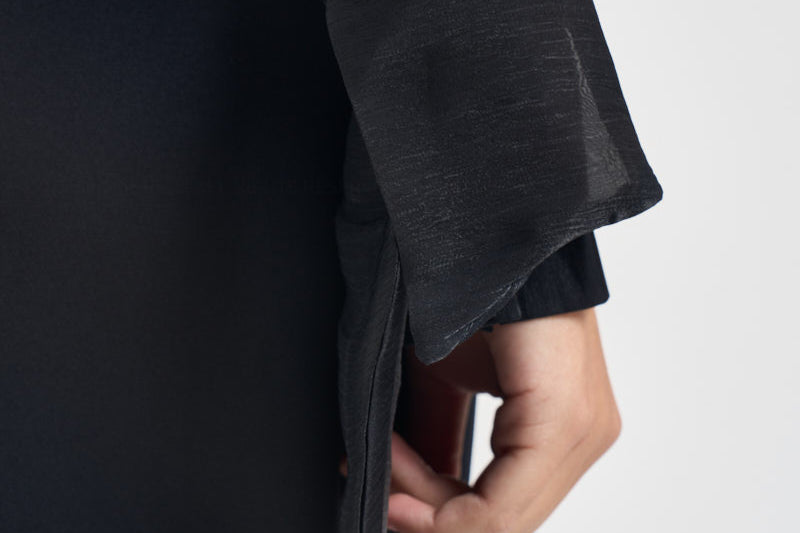 Camicia donna in raso con fiocco nera 17135 NERO ACTUALEE 