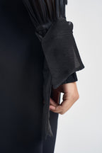 Camicia donna in raso con fiocco nera 17135 NERO ACTUALEE 
