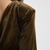 Abito donna lungo in velluto verde oliva 17177 OLIVE ACTUALEE 