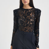 Body donna con paillettes nero 2613AB NERO ACTUALEE 