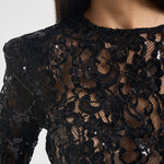 Body donna con paillettes nero 2613AB NERO ACTUALEE 