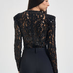 Body donna con paillettes nero 2613AB NERO ACTUALEE 