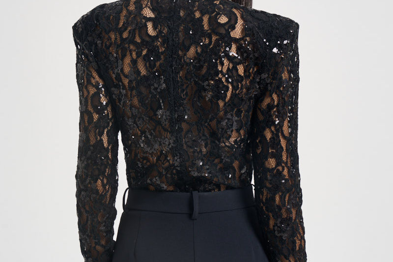 Body donna con paillettes nero 2613AB NERO ACTUALEE 
