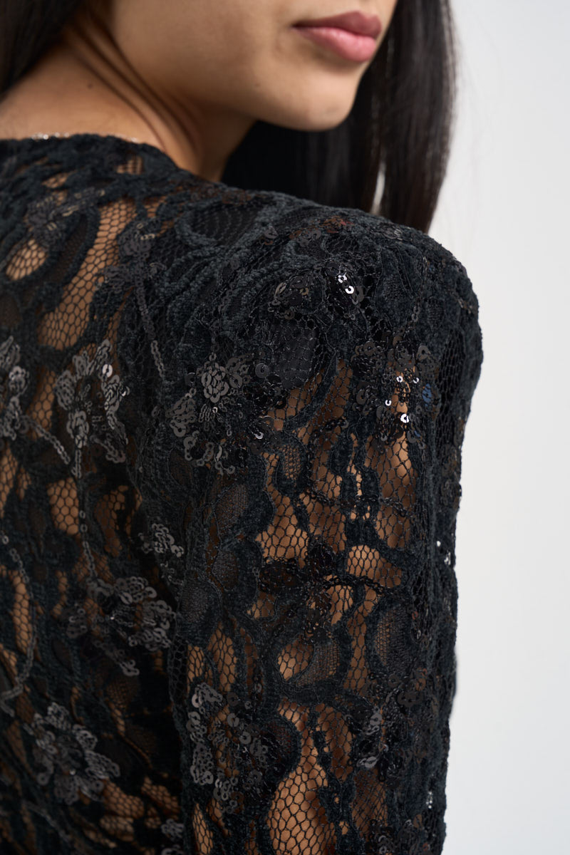 Body donna con paillettes nero 2613AB NERO ACTUALEE 