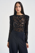 Body donna con paillettes nero 2613AB NERO ACTUALEE 