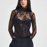 Body donna con corsetto in pizzo nero 2613BU NERO ACTUALEE 