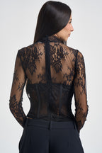 Body donna con corsetto in pizzo nero 2613BU NERO ACTUALEE 