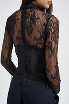 Body donna con corsetto in pizzo nero 2613BU NERO ACTUALEE 