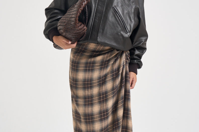 Giacca donna in pelle marrone scuro 700 MORO ACTUALEE 