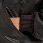 Giacca donna in pelle marrone scuro 700 MORO ACTUALEE 