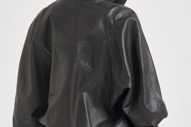 Giacca donna in pelle marrone scuro 700 MORO ACTUALEE 