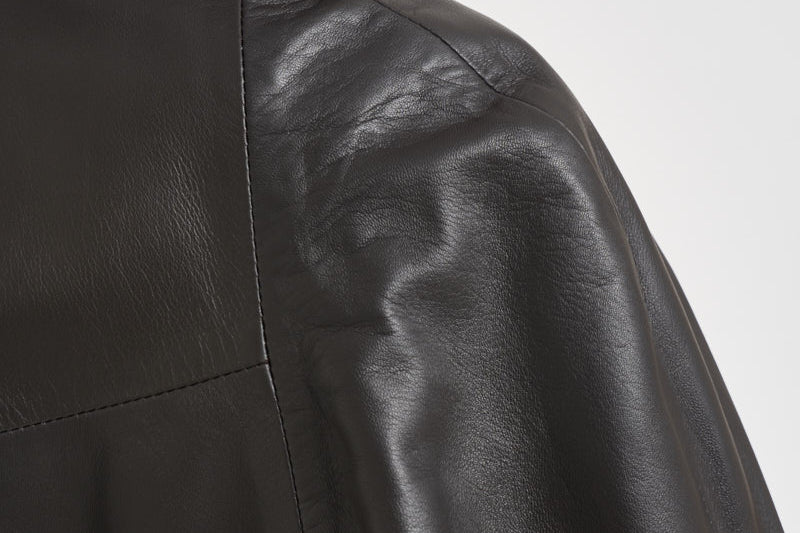 Giacca donna in pelle marrone scuro 700 MORO ACTUALEE 