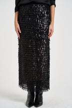Gonna donna lunga con paillettes nera CY149 NERO ACTUALEE 