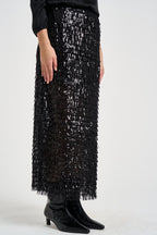 Gonna donna lunga con paillettes nera CY149 NERO ACTUALEE 