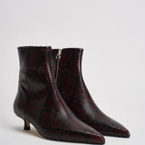 Stivaletti donna Sofie in pelle animalier bordeaux AB0511006012 PORT AEYDE 