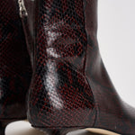 Stivaletti donna Sofie in pelle animalier bordeaux AB0511006012 PORT AEYDE 
