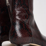 Stivaletti donna Sofie in pelle animalier bordeaux AB0511006012 PORT AEYDE 