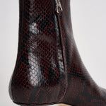 Stivaletti donna Sofie in pelle animalier bordeaux AB0511006012 PORT AEYDE 