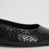 Ballerina donna Cassy Mini in pelle animalier nera FL0113073030 MOSS AEYDE 