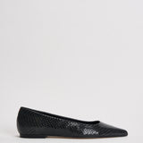 Ballerina donna Cassy Mini in pelle animalier nera FL0113073030 MOSS AEYDE 
