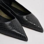 Ballerina donna Cassy Mini in pelle animalier nera FL0113073030 MOSS AEYDE 