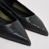 Ballerina donna Cassy Mini in pelle animalier nera FL0113073030 MOSS AEYDE 