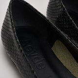 Ballerina donna Cassy Mini in pelle animalier nera FL0113073030 MOSS AEYDE 
