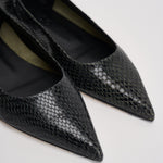 Ballerina donna Cassy Mini in pelle animalier nera FL0113073030 MOSS AEYDE 
