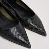 Ballerina donna Cassy Mini in pelle animalier nera FL0113073030 MOSS AEYDE 
