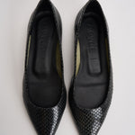 Ballerina donna Cassy Mini in pelle animalier nera FL0113073030 MOSS AEYDE 