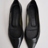 Ballerina donna Cassy Mini in pelle animalier nera FL0113073030 MOSS AEYDE 