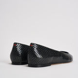 Ballerina donna Cassy Mini in pelle animalier nera FL0113073030 MOSS AEYDE 