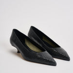 Décolleté donna Cari Mini in pelle animalier nera PU0667073030 MOSS AEYDE 