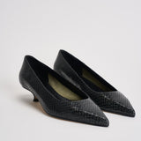 Décolleté donna Cari Mini in pelle animalier nera PU0667073030 MOSS AEYDE 