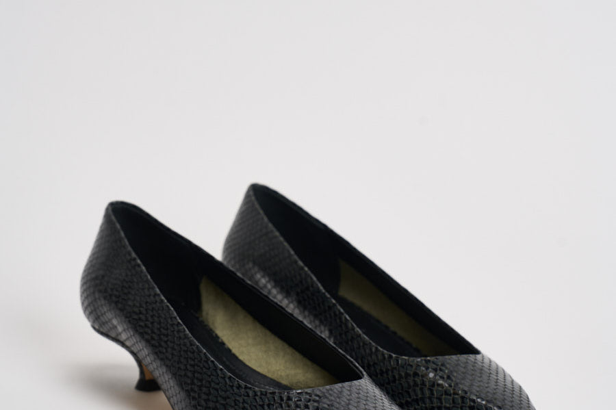 Décolleté donna Cari Mini in pelle animalier nera PU0667073030 MOSS AEYDE 
