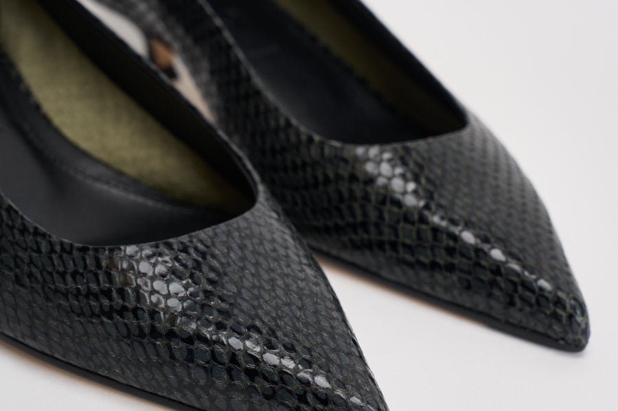 Décolleté donna Cari Mini in pelle animalier nera PU0667073030 MOSS AEYDE 