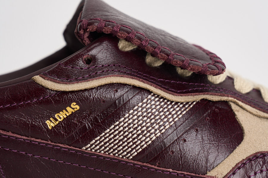 Sneakers donna stile vintage in pelle bordeaux e S100829 05 ALOHAS 