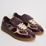 Sneakers donna stile vintage in pelle bordeaux e S100829 05 ALOHAS 