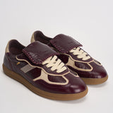 Sneakers donna stile vintage in pelle bordeaux e S100829 05 ALOHAS 
