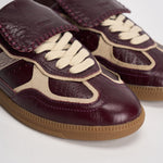 Sneakers donna stile vintage in pelle bordeaux e S100829 05 ALOHAS 