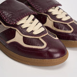 Sneakers donna stile vintage in pelle bordeaux e S100829 05 ALOHAS 