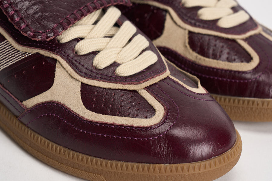 Sneakers donna stile vintage in pelle bordeaux e S100829 05 ALOHAS 