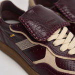Sneakers donna stile vintage in pelle bordeaux e S100829 05 ALOHAS 