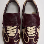 Sneakers donna stile vintage in pelle bordeaux e S100829 05 ALOHAS 