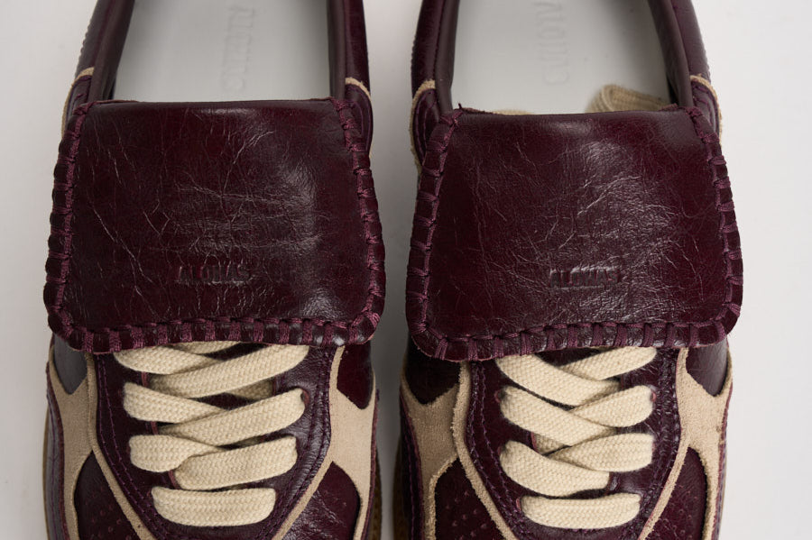 Sneakers donna stile vintage in pelle bordeaux e S100829 05 ALOHAS 